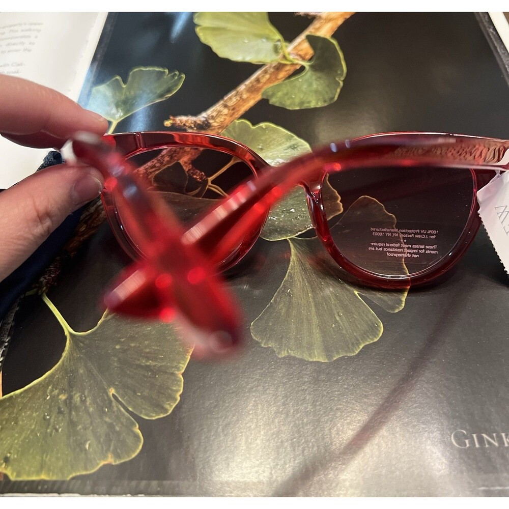 J Crew‎ pink cat eye sunglasses With 100% UV Protection. Comes Cloth Pouch - Picture 5 of 13